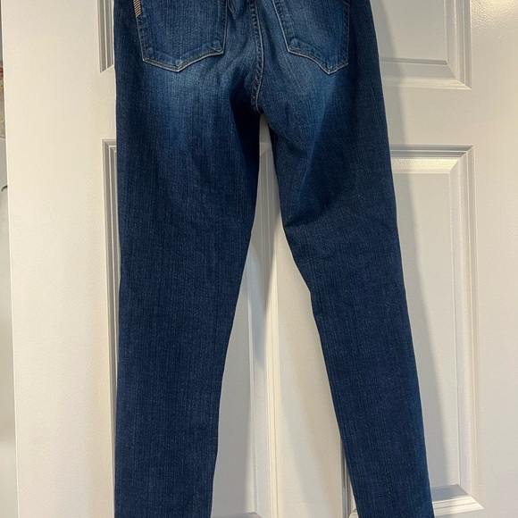 PAIGE Dark Blue Distressed Skinny Jeans - Picture 3 of 4